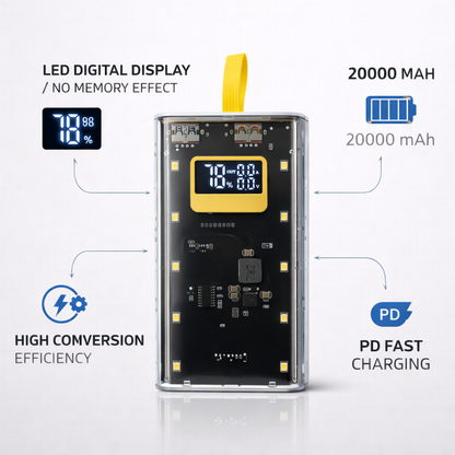 20000mAh Power Bank with LED Display